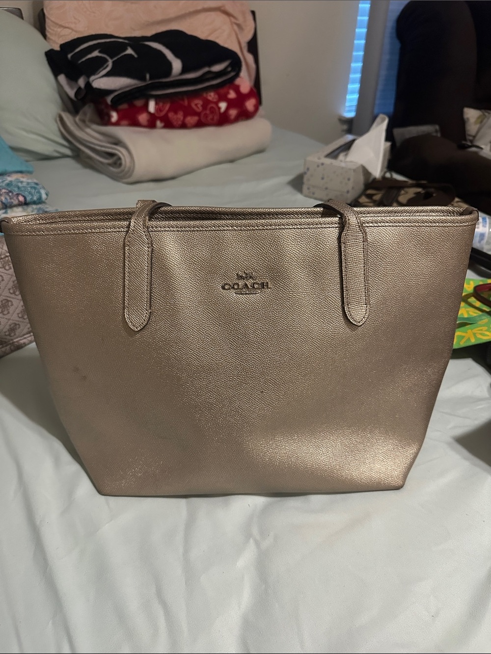 Coach Metallic Gold Tote - Shimmering Women's Shoulder Bag